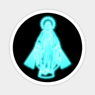 Blue Neon Virgin Mary Magnet